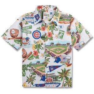 Reyn Spooner MLB Chicago Cubs Youth Scenic Hawaiian Shirt